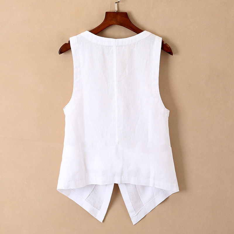 Women's Casual Linen Short VestUndershirt