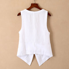 Women's Casual Linen Short VestUndershirt