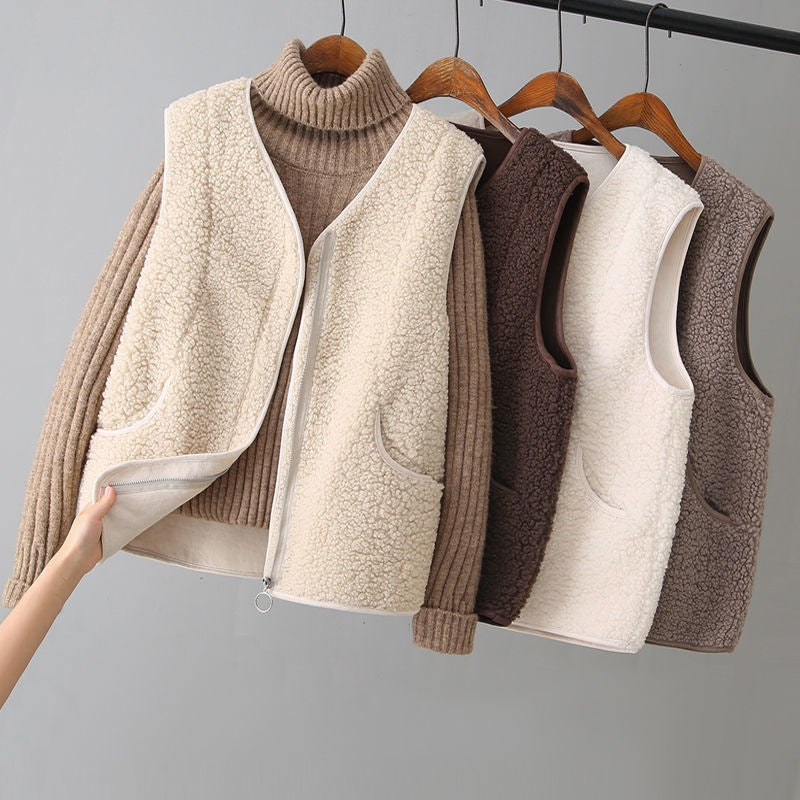 Lamb Wool Outer Wear Waistcoat Vest