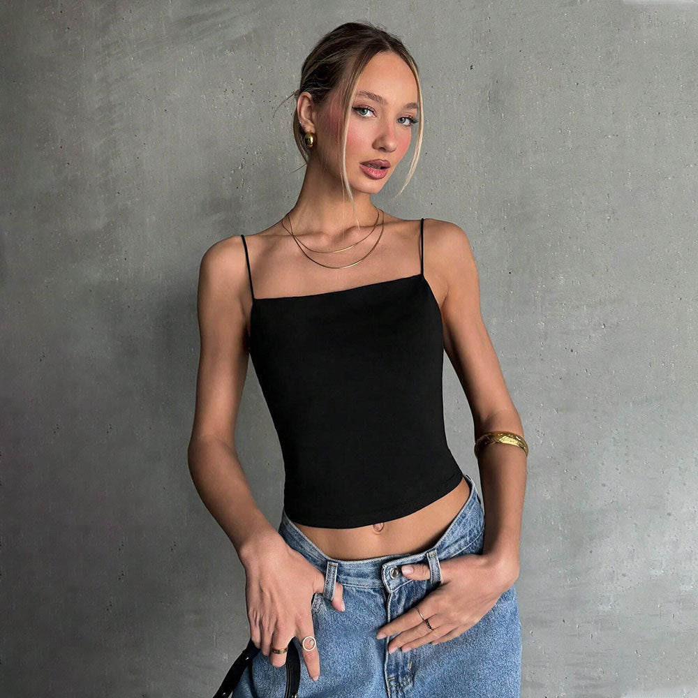 Backless Spaghetti Straps Vest
