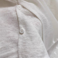 Korean-style Buttoned Crossover Hem Short-sleeve T-shirt