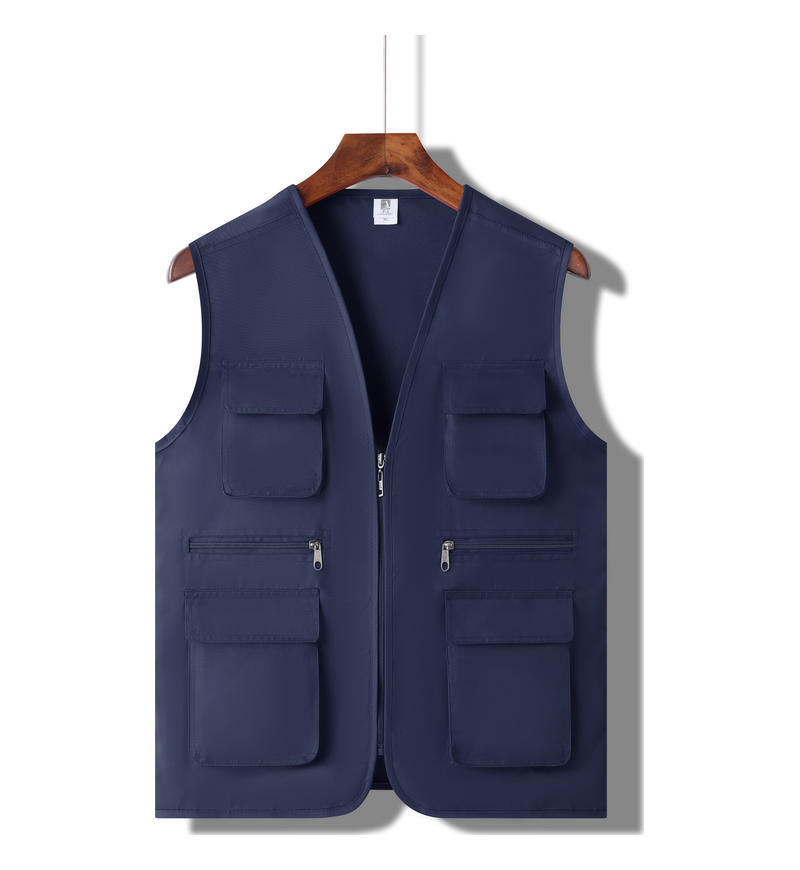Thickened MultiPocket Vest With Printed Letters