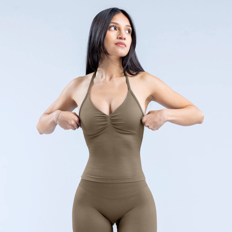 Sports Yoga Vest Not Midriff Outfit Underwear Female Halter