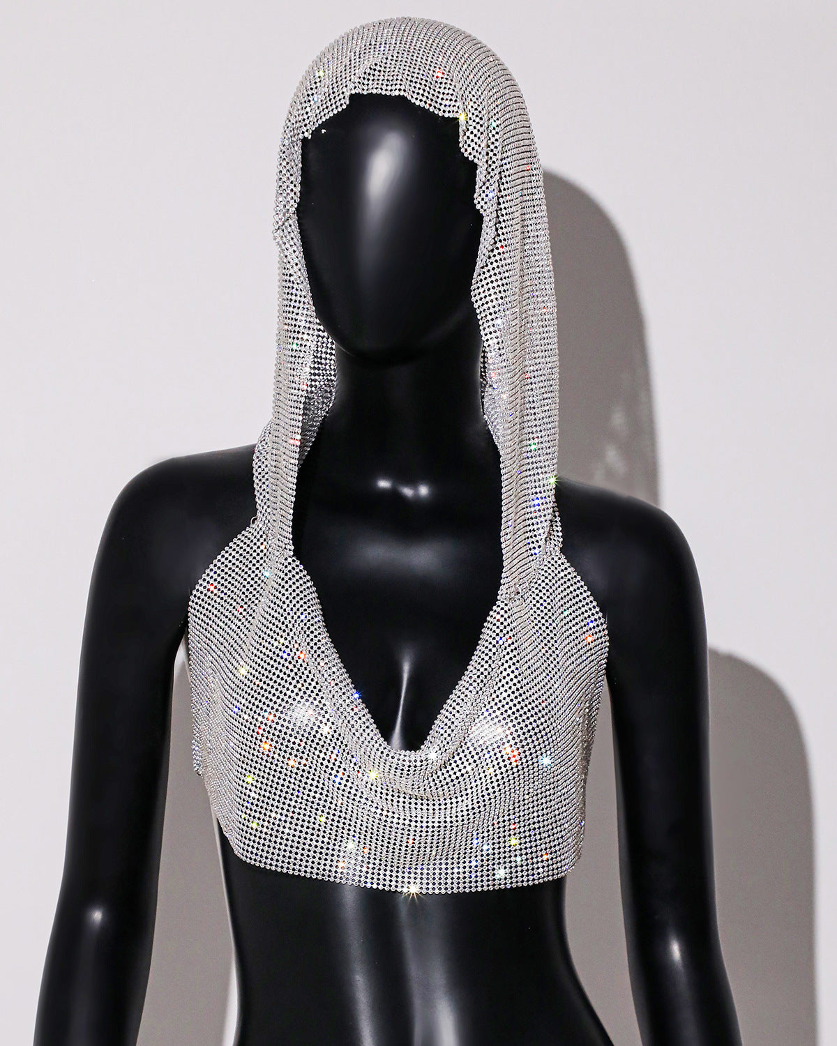 Outerwear Metal Sequins Hooded Vest