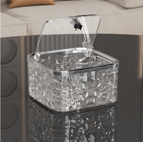Desktop trash can-transparent-covered large l-1 pcs