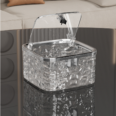 Desktop trash can-transparent-covered large l-1 pcs