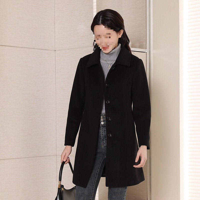Slimming Chenille Fabric Hugging Wool Coat