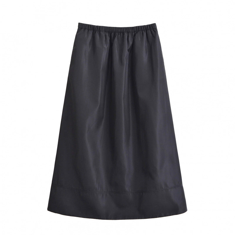 New Autumn Versatile Minimalist Short Jacket With A Turn-down Collar And Skirt