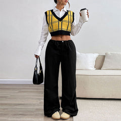 Women's V-neck Plaid Waistcoat