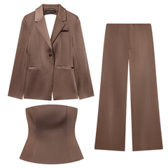 Women's Outerwear Tops And Casual Pants