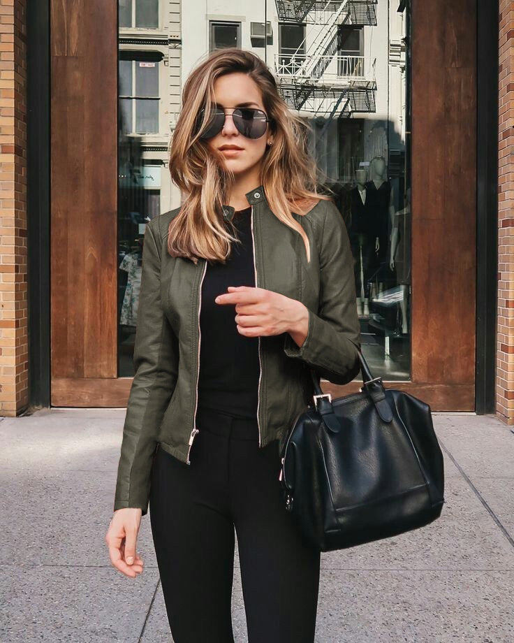 New Wish New Product Autumn And Winter Women's Fashion Leather PU Suit Jacket